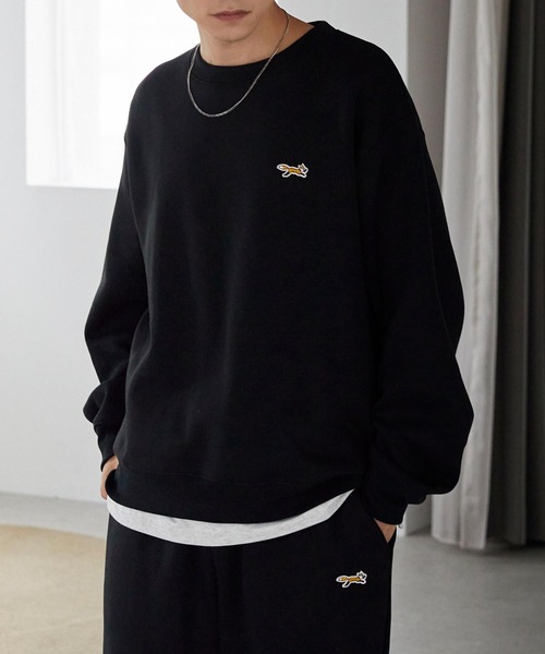 PENNEYS/ペニーズ 別注 THE FOX ロゴ ワンポイントワッペン刺繍 オーバーサイズスウェットプルオーバー＆スウェットパンツ
