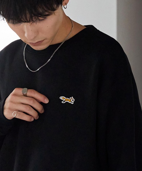 PENNEYS(ぺニーズ)の「PENNEYS/ペニーズ 別注 THE FOX ロゴ ワンポイントワッペン刺繍 オーバーサイズスウェットプルオーバー&スウェットパンツ(ルームウェア/パジャマ・メンズ・ブラック/ネイビー/ワイン系/チャコール/ライトグレー・M/L/S)」の8枚目の写真