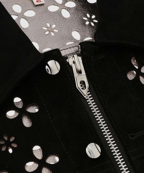 MASU(エムエーエスユー)の「FLOWER HOLE LEATHER JACKET(その他アウター・メンズ・ブラウン/ブラック・48/46)」の5枚目の写真