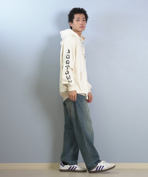 DOGTOWN（ドッグタウン）の「DOGTOWN/ドッグタウン フルジップパーカー バックプリント 254DT1PK008（パーカー・メンズ・アイボリー/ブラック・M/L/XL）」の3枚目の写真