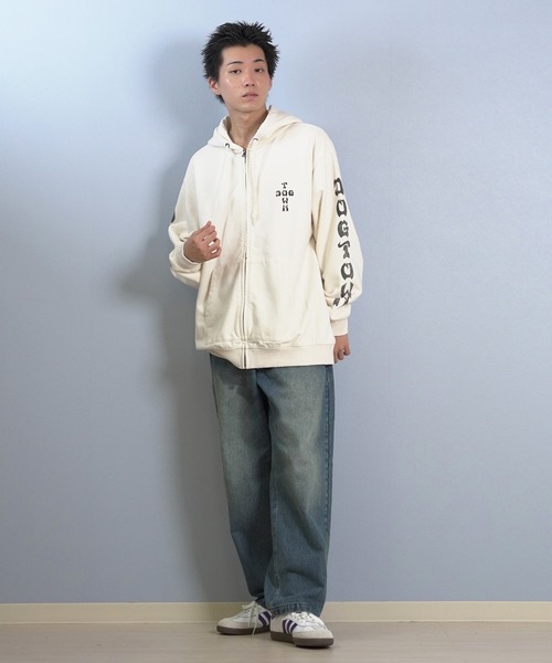 DOGTOWN（ドッグタウン）の「DOGTOWN/ドッグタウン フルジップパーカー バックプリント 254DT1PK008（パーカー・メンズ・アイボリー/ブラック・M/L/XL）」の4枚目の写真
