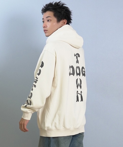 DOGTOWN（ドッグタウン）の「DOGTOWN/ドッグタウン フルジップパーカー バックプリント 254DT1PK008（パーカー・メンズ・アイボリー/ブラック・M/L/XL）」の6枚目の写真