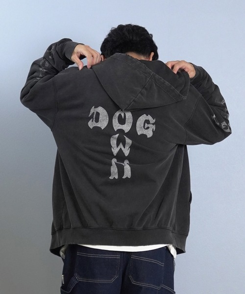 DOGTOWN（ドッグタウン）の「DOGTOWN/ドッグタウン フルジップパーカー バックプリント 254DT1PK008（パーカー・メンズ・アイボリー/ブラック・M/L/XL）」の8枚目の写真