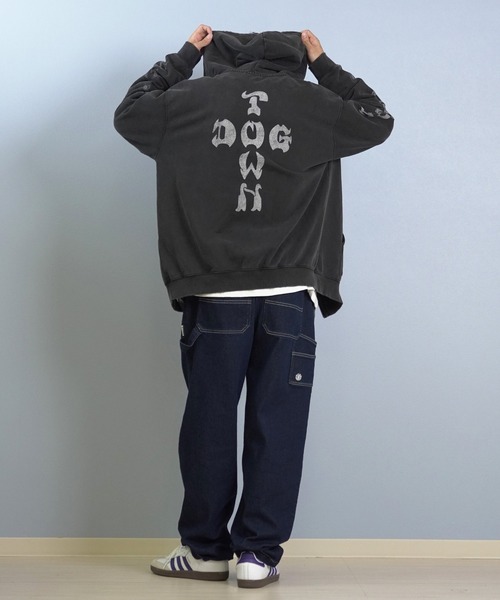 DOGTOWN（ドッグタウン）の「DOGTOWN/ドッグタウン フルジップパーカー バックプリント 254DT1PK008（パーカー・メンズ・アイボリー/ブラック・M/L/XL）」の9枚目の写真