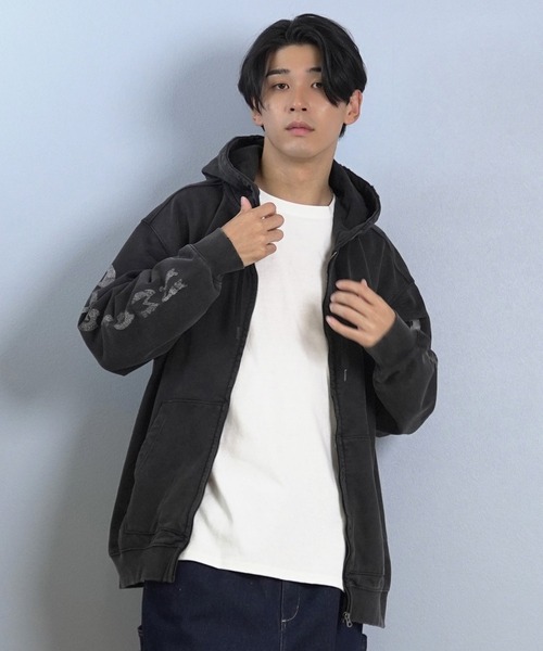 DOGTOWN（ドッグタウン）の「DOGTOWN/ドッグタウン フルジップパーカー バックプリント 254DT1PK008（パーカー・メンズ・アイボリー/ブラック・M/L/XL）」の11枚目の写真
