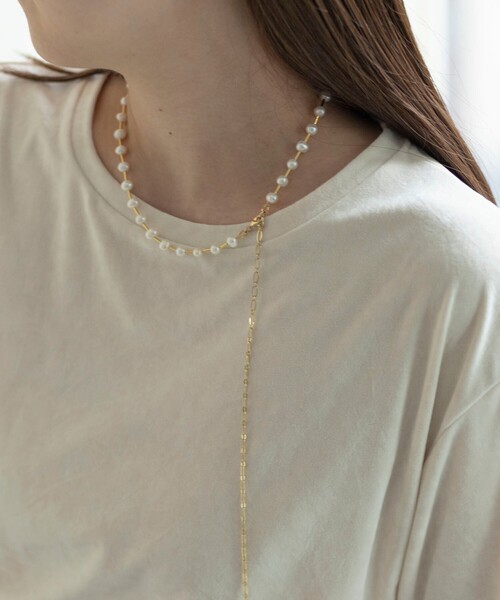 NOLLEY’S（ノーリーズ）の「【grace grace/グラスグラス】【WEB STAFF守屋☆】パイプ淡水パールネックレス（ネックレス・レディース・オフホワイト・FREE）」の13枚目の写真