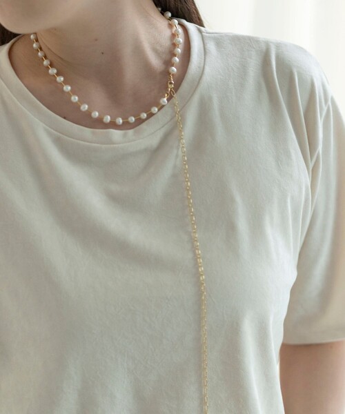 NOLLEY’S（ノーリーズ）の「【grace grace/グラスグラス】【WEB STAFF守屋☆】パイプ淡水パールネックレス（ネックレス・レディース・オフホワイト・FREE）」の14枚目の写真