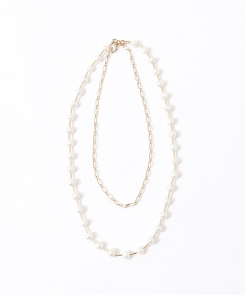 NOLLEY’S（ノーリーズ）の「【grace grace/グラスグラス】【WEB STAFF守屋☆】パイプ淡水パールネックレス（ネックレス・レディース・オフホワイト・FREE）」の2枚目の写真