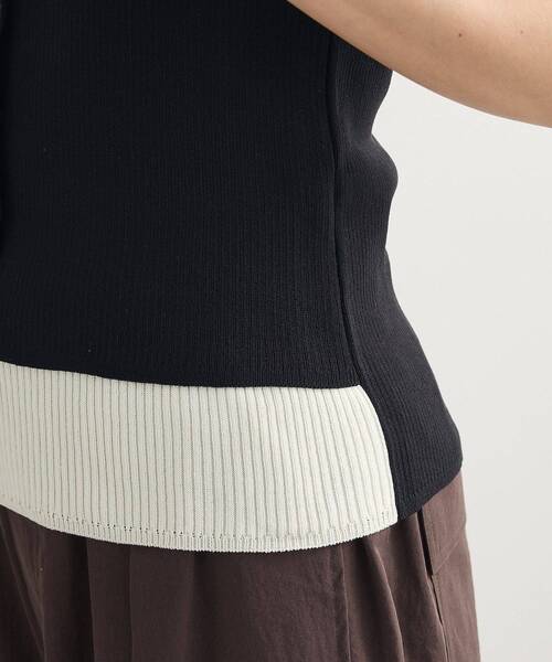 Petit fleur（プチフルール）の「・Petit Fleur バイカラーレイヤードニット（ニット/セーター・レディース・ブラック/ブラウン/ボルドー・FREE）」の9枚目の写真