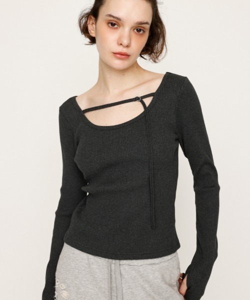 トップス 2WAY NECK RIB KNIT SLY | 2WAY CUT RIB トップス (Tシャツ・カットソー(長袖