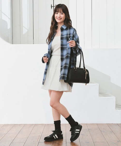 Honeys（ハニーズ）の「ミニバルーンスカート（スカート・レディース・杢グレー/アイボリー/ブラック/ブラウン・L/M/S）」の5枚目の写真