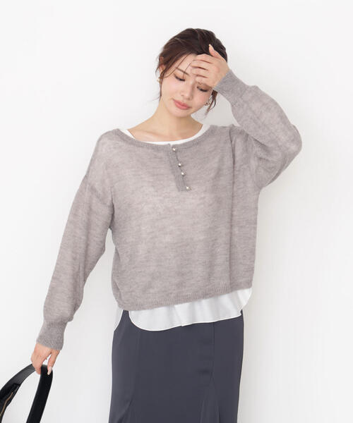 PROPORTION BODY DRESSING（プロポーションボディドレッシング）の「前後２ＷＡＹエアリーウールニット / 1215270917（ニット/セーター・レディース・ピンク/ホワイト系その他/グレー系その他・FREE）」の15枚目の写真