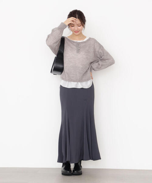 PROPORTION BODY DRESSING（プロポーションボディドレッシング）の「前後２ＷＡＹエアリーウールニット / 1215270917（ニット/セーター・レディース・ピンク/ホワイト系その他/グレー系その他・FREE）」の17枚目の写真