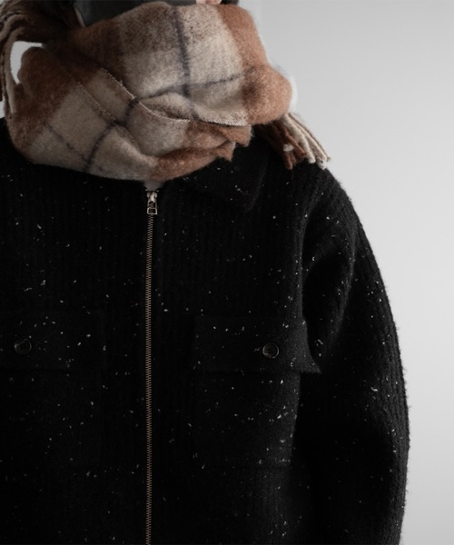 RUUBON（ルーボン）の「【RUUBON】 soft volume check muffler / ソフトボリュームチェックマフラー（マフラー・メンズ・ブラウン/ベージュ・FREE）」の10枚目の写真