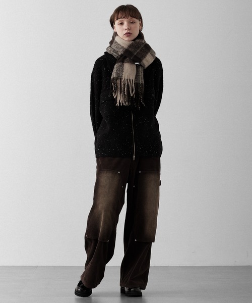 RUUBON（ルーボン）の「【RUUBON】 soft volume check muffler / ソフトボリュームチェックマフラー（マフラー・メンズ・ブラウン/ベージュ・FREE）」の18枚目の写真