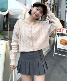 mline（エムライン）の「【@ayan_grm企画】ケーブルロゴカーデ（カーディガン/ボレロ）」