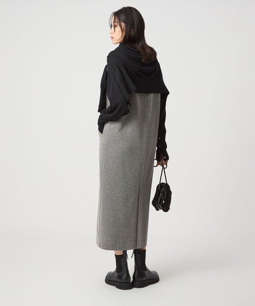 green label relaxing（グリーンレーベルリラクシング）の「［size SHORTあり］カルゼ キーネック ジャンパースカート（ジャンパースカート・レディース・グレー/ブラック/ブラウン・SHORT/FREE）」の20枚目の写真