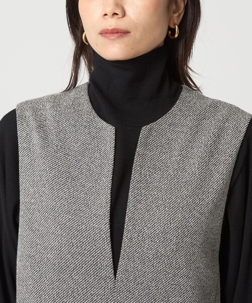 セール】［size SHORTあり］カルゼ キーネック ジャンパースカート