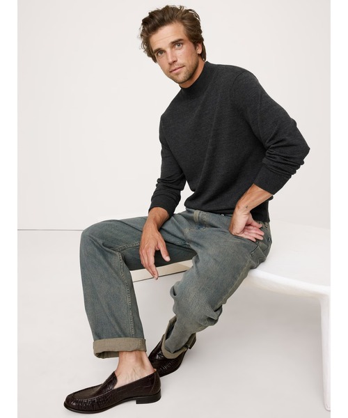 Banana Republic（バナナリパブリック）の「メリノ モックネックセーター（ニット/セーター・メンズ・チャコールグレー/ブラウン/ネイビー・L/S/XL/M）」の5枚目の写真