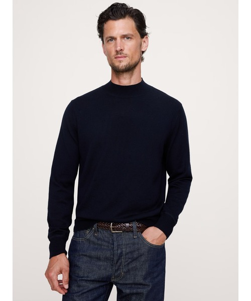 Banana Republic（バナナリパブリック）の「メリノ モックネックセーター（ニット/セーター・メンズ・チャコールグレー/ブラウン/ネイビー・L/S/XL/M）」の4枚目の写真