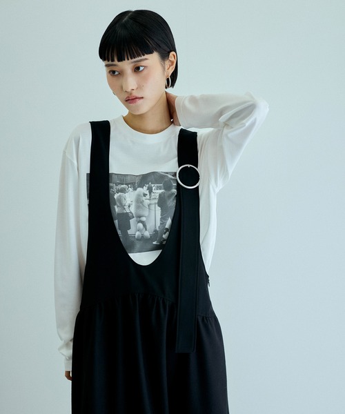 アダムエロペディープネックAラインワンピース ADAM ET ROPÉ FEMME(アダム エ ロペ ファム) / 【WEB限定