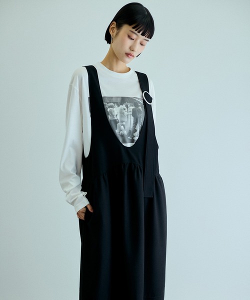 WEB限定】ディープネックAラインワンピース（ワンピース）｜ADAM ET