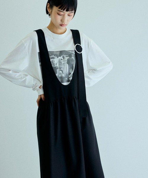 WEB限定】ディープネックAラインワンピース（ワンピース）｜ADAM ET