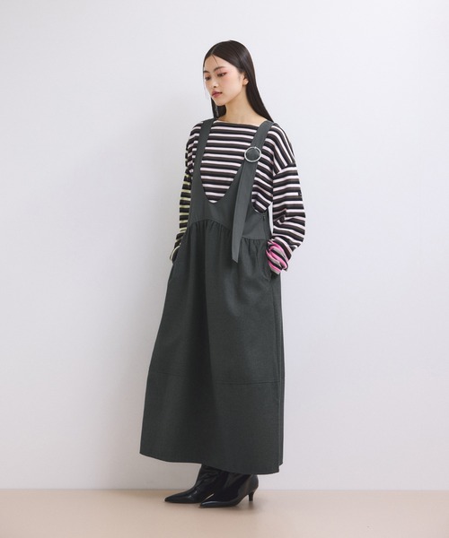 WEB限定】ディープネックAラインワンピース（ワンピース）｜ADAM ET