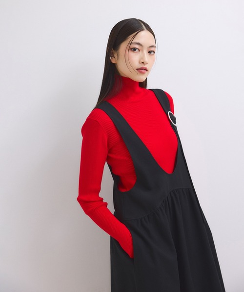 WEB限定】ディープネックAラインワンピース（ワンピース）｜ADAM ET