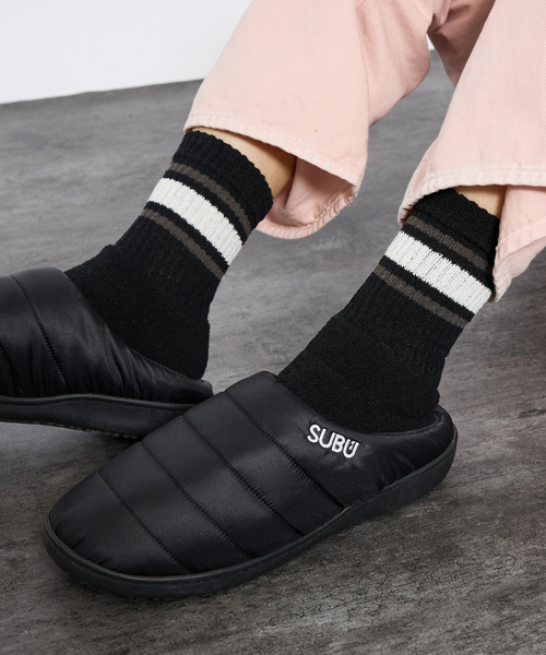 SUBU（スブ）の「【SUBU/スブ】SB001 PERMANENT / 冬用サンダル / ダウンサンダル/ユニセックス（スリッポン・メンズ・ブラック/ダークブラウン/ブラウン系その他/シルバー/ブラック系その他/グレー/ピンク・1/2/3）」の2枚目の写真