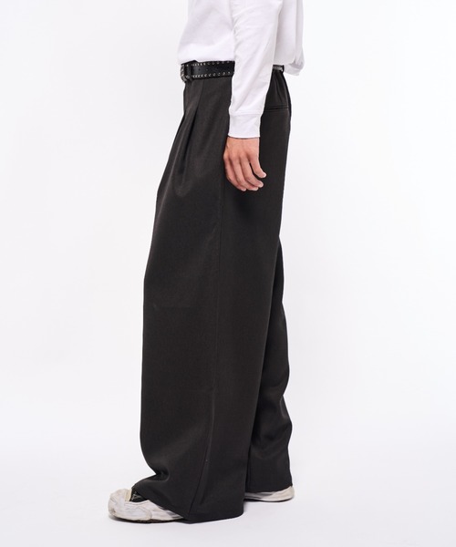 パンツ 2tuck black linen slacks pants 2tuck slacks pants/2タックスラックスパンツ（スラックス）｜Elanque