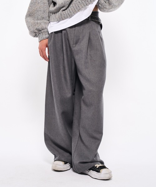 Elanque（エランク）の「2tuck slacks pants/2タックスラックスパンツ（スラックス・メンズ・ブラウン/グレー/ブラック・SMALL/MEDIUM/LARGE）」の11枚目の写真