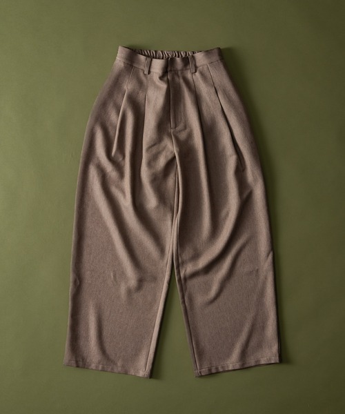 Elanque（エランク）の「2tuck slacks pants/2タックスラックスパンツ（スラックス・メンズ・ブラウン/グレー/ブラック・SMALL/MEDIUM/LARGE）」の6枚目の写真