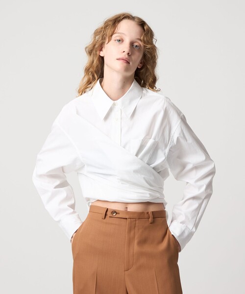 6 ロク　プリーツモチーフシャツ 6(ROKU)プリーツモチーフシャツ