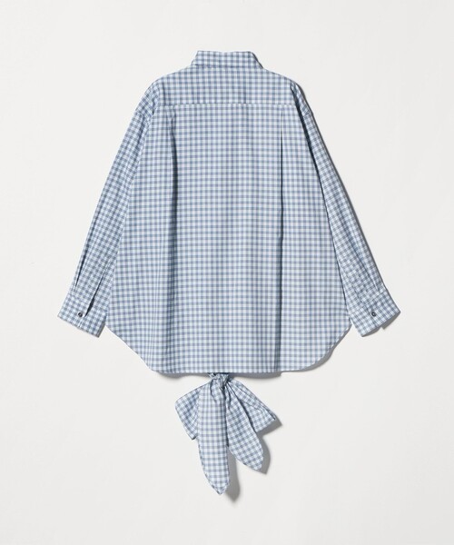 6（ロク）の「＜6(ROKU)＞コットン ロングリボン シャツ（シャツ/ブラウス・レディース・コバルトブルー/ホワイト・FREE）」の11枚目の写真