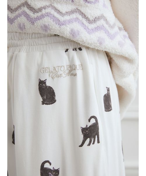 CAT総柄ロングパンツ（ルームウェア/パジャマ）｜gelato pique