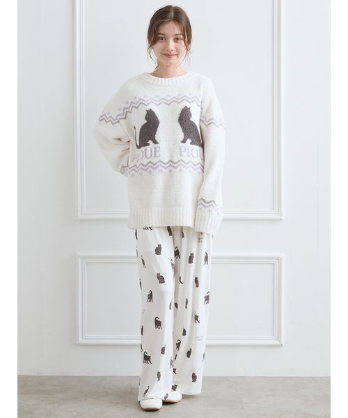 GELATO PIQUE 動物柄ルームウェア上下セット パジャマ ジェラート ピケ新作“ライオンとウサギ”のアニマルモチーフルーム