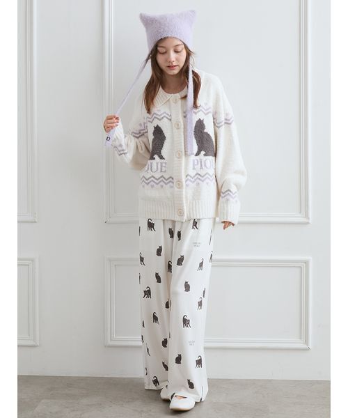 セール】CAT総柄ロングパンツ（ルームウェア/パジャマ）｜gelato pique