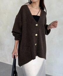 Thevon | ヤクライクGOLDボタンVネックカーディガン(カーディガン/ボレロ)