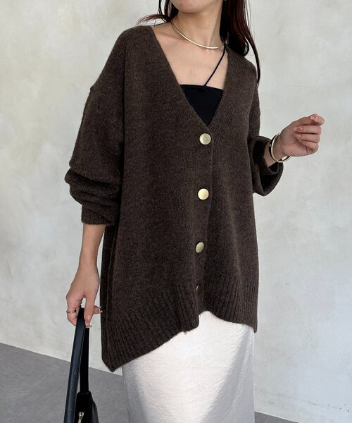 ヤクライクGOLDボタンVネックカーディガン（カーディガン/ボレロ