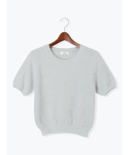 Te chichi TERRASSE（テチチテラス）の「ラメシャギーハーフスリーブニット（ニット/セーター・レディース・グレー/ブルー/チャコールグレー/レッド・F）」の3枚目の写真