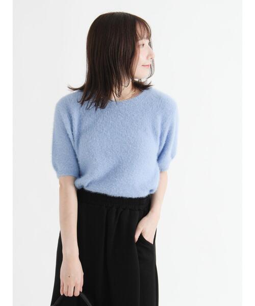 Te chichi TERRASSE（テチチテラス）の「ラメシャギーハーフスリーブニット（ニット/セーター・レディース・グレー/ブルー/チャコールグレー/レッド・F）」の13枚目の写真