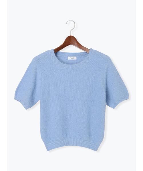 Te chichi TERRASSE（テチチテラス）の「ラメシャギーハーフスリーブニット（ニット/セーター・レディース・グレー/ブルー/チャコールグレー/レッド・F）」の5枚目の写真