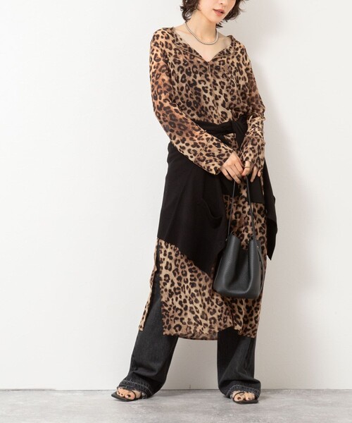 Rie Miller(リエミラー)の「カフタンシフォンワンピース(ワンピース・レディース・ブラウン系その他/ブラック・38)」の1枚目の写真