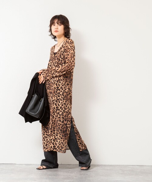 Rie Miller(リエミラー)の「カフタンシフォンワンピース(ワンピース・レディース・ブラウン系その他/ブラック・38)」の3枚目の写真