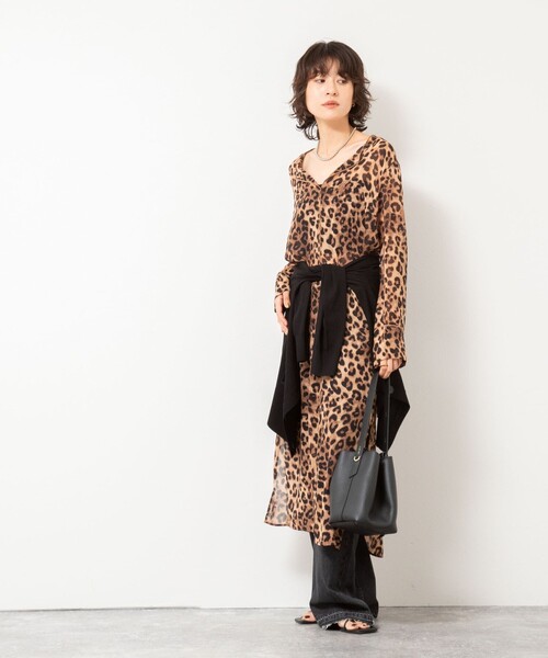 Rie Miller(リエミラー)の「カフタンシフォンワンピース(ワンピース・レディース・ブラウン系その他/ブラック・38)」の7枚目の写真