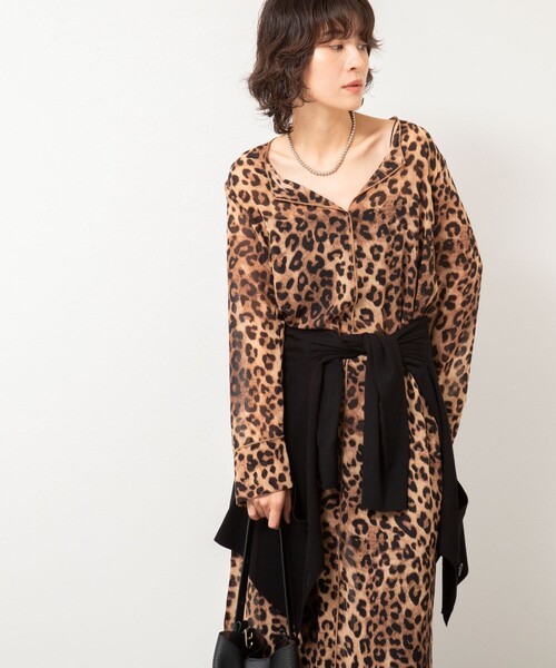 Rie Miller(リエミラー)の「カフタンシフォンワンピース(ワンピース・レディース・ブラウン系その他/ブラック・38)」の9枚目の写真
