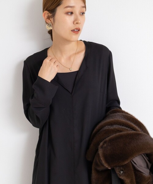 Rie Miller(リエミラー)の「カフタンシフォンワンピース(ワンピース・レディース・ブラウン系その他/ブラック・38)」の18枚目の写真