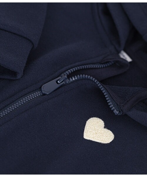 PETIT BATEAU（プチバトー）の「スウェットジップアップパーカ（パーカー・キッズ・ネイビー・6YEAR/8YEAR/10YEAR/12YEAR）」の4枚目の写真