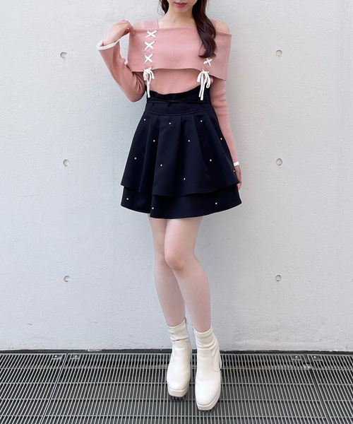 one way（ワンウェイ）の「レーシングオフショルニット（ニット/セーター・レディース・ベージュ/ホワイト/ピンク/グレー/ピンクベージュ・FREE）」の9枚目の写真